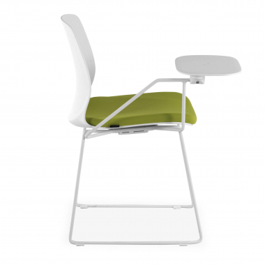 sedia con ribaltina bianco verde sedia con piano di scrittura tessuto senza braccioli 4