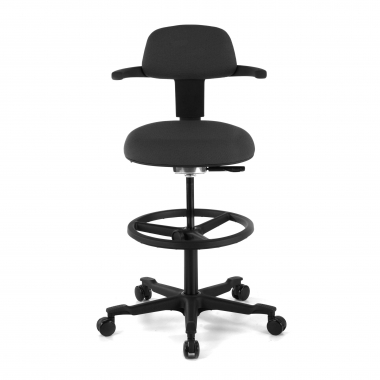 sgabello ergonomico nero erghos tessuto senza braccioli 3