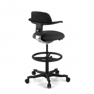 sgabello ergonomico nero erghos tessuto senza braccioli 6