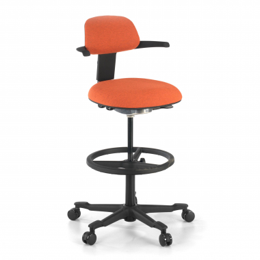 sgabello ergonomico arancione erghos tessuto senza braccioli 1