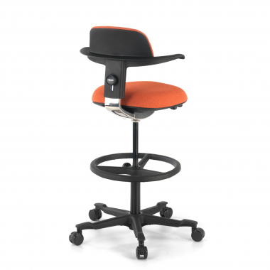 sgabello ergonomico arancione erghos tessuto senza braccioli 6