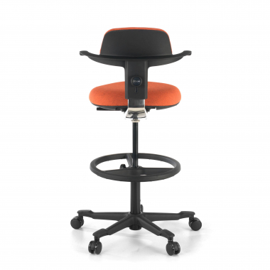 sgabello ergonomico arancione erghos tessuto senza braccioli 8