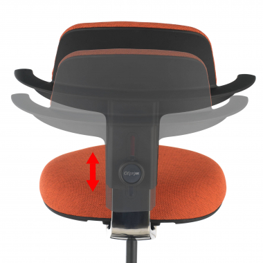 sgabello ergonomico arancione erghos tessuto senza braccioli 5