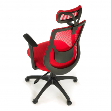 sedia da ufficio rosso lake rete transpirante braccioli regolabili 1d supporto lombare poggiatesta 6