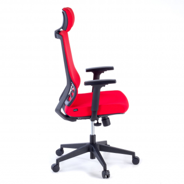 sedia da ufficio rosso con poggiatesta rete transpirante braccioli regolabili 1d supporto lombare poggiatesta 4