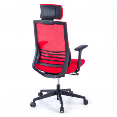sedia da ufficio rosso con poggiatesta rete transpirante braccioli regolabili 1d supporto lombare poggiatesta 7