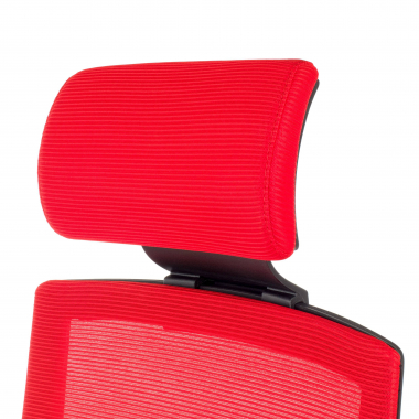 sedia da ufficio rosso con poggiatesta rete transpirante braccioli regolabili 1d supporto lombare poggiatesta 6