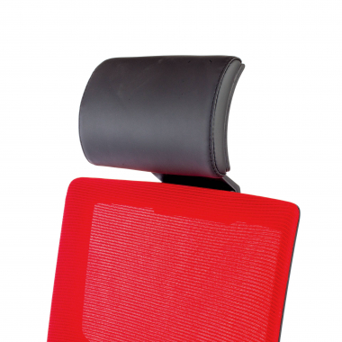 sedia da ufficio rosso struttura nera rete transpirante braccioli regolabili 1d supporto lombare poggiatesta 7