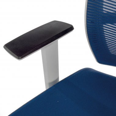 sedia ergonomica bianco blu struttura bianca rete transpirante braccioli regolabili 1d supporto lombare 7