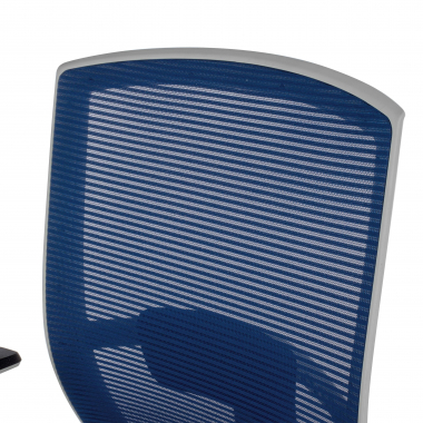 sedia ergonomica bianco blu struttura bianca rete transpirante braccioli regolabili 1d supporto lombare 5