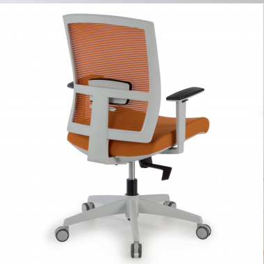 sedia ergonomica bianco arancione struttura bianca rete transpirante braccioli regolabili 1d supporto lombare 8