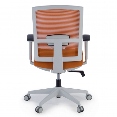 sedia ergonomica bianco arancione struttura bianca rete transpirante braccioli regolabili 1d supporto lombare 6