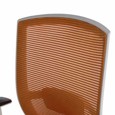 sedia ergonomica bianco arancione struttura bianca rete transpirante braccioli regolabili 1d supporto lombare 7