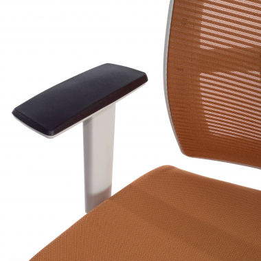 sedia ergonomica bianco arancione struttura bianca rete transpirante braccioli regolabili 1d supporto lombare 5