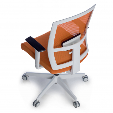 sedia ergonomica bianco arancione struttura bianca rete transpirante braccioli regolabili 1d supporto lombare 9