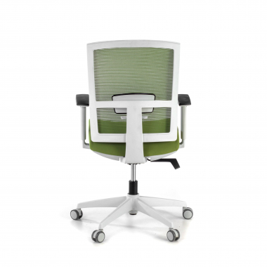 sedia ergonomica bianco verde struttura bianca rete transpirante braccioli regolabili 1d supporto lombare 7