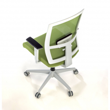 sedia ergonomica bianco verde struttura bianca rete transpirante braccioli regolabili 1d supporto lombare 9