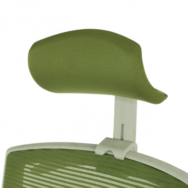 sedia ergonomica bianco verde struttura bianca poggiatesta rete transpirante braccioli regolabili 1d supporto lombare poggiatesta 7