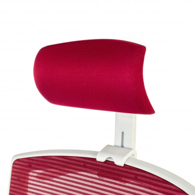 sedia ergonomica bianco rosso struttura bianca poggiatesta rete transpirante braccioli regolabili 1d supporto lombare poggiatesta 8