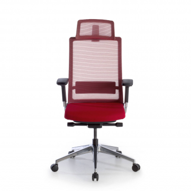 sedia da ufficio rosso con poggiatesta rete transpirante braccioli regolabili 3d supporto lombare poggiatesta 4