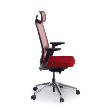 sedia da ufficio rosso con poggiatesta rete transpirante braccioli regolabili 3d supporto lombare poggiatesta 5