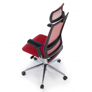 sedia da ufficio rosso con poggiatesta rete transpirante braccioli regolabili 3d supporto lombare poggiatesta 9