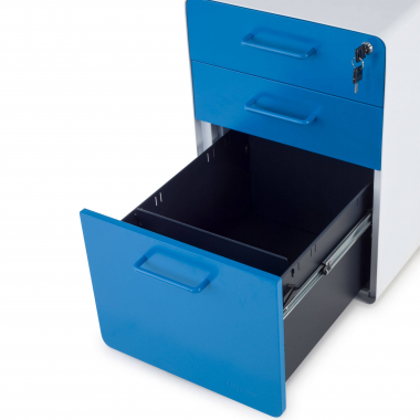 cassettiera da ufficio bianco blu zole 6