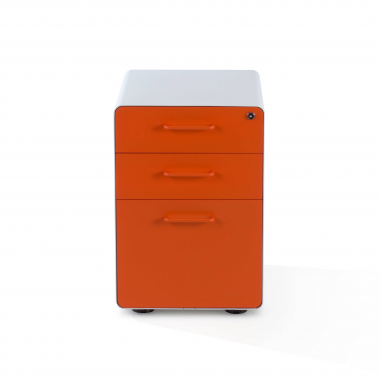cassettiera da ufficio bianco arancione zole 3