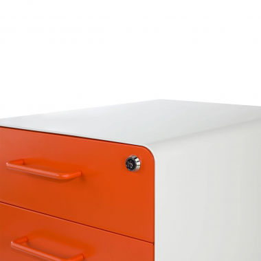 cassettiera da ufficio bianco arancione zole 5