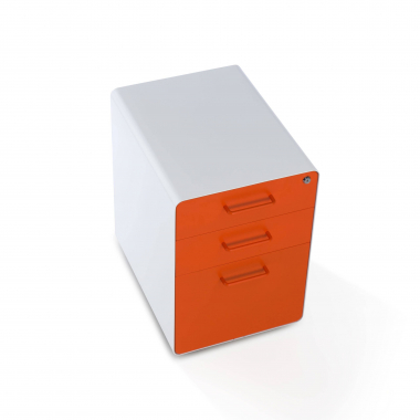 cassettiera da ufficio bianco arancione zole 9