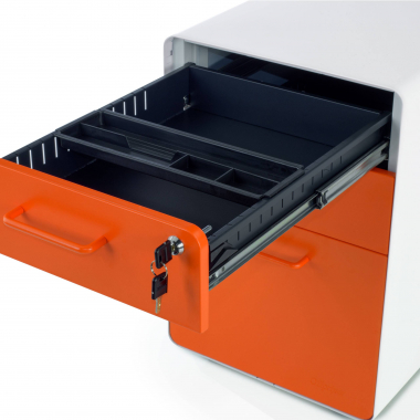 cassettiera da ufficio bianco arancione zole 8