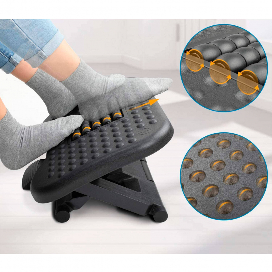 Poggiapiedi ergonomico per ufficio Erghos-Pro, effetto massaggio