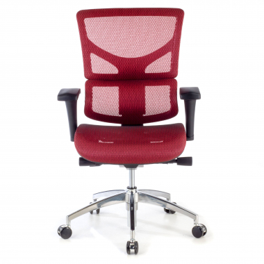 sedia ergonomica rosso next1 senza poggiatesta rete transpirante braccioli regolabili 4d doppio supporto lombare 4