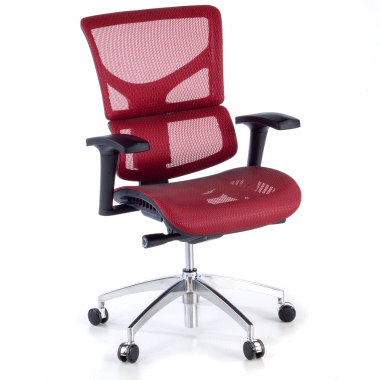 sedia ergonomica rosso next1 senza poggiatesta rete transpirante braccioli regolabili 4d doppio supporto lombare 1