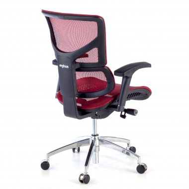 sedia ergonomica rosso next1 senza poggiatesta rete transpirante braccioli regolabili 4d doppio supporto lombare 9