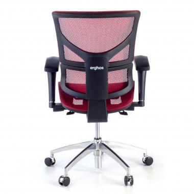sedia ergonomica rosso next1 senza poggiatesta rete transpirante braccioli regolabili 4d doppio supporto lombare 6