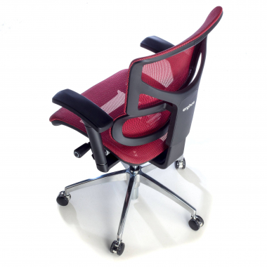 sedia ergonomica rosso next1 senza poggiatesta rete transpirante braccioli regolabili 4d doppio supporto lombare 7