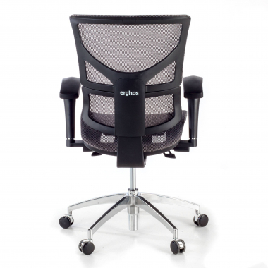 sedia ergonomica grigio next1 senza poggiatesta rete transpirante braccioli regolabili 4d doppio supporto lombare 6