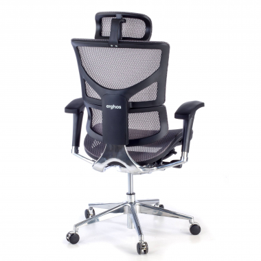 sedia ergonomica grigio next2 con poggiatesta rete transpirante braccioli regolabili 4d supporto lombare poggiatesta 5