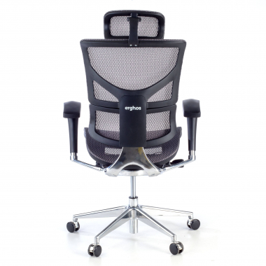 sedia ergonomica grigio next2 con poggiatesta rete transpirante braccioli regolabili 4d supporto lombare poggiatesta 7