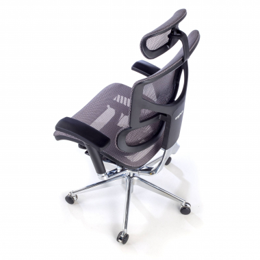 sedia ergonomica grigio next2 con poggiatesta rete transpirante braccioli regolabili 4d supporto lombare poggiatesta 9