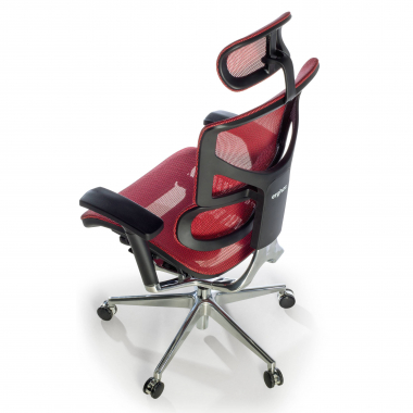 sedia ergonomica rosso next2 con poggiatesta rete transpirante braccioli regolabili 4d supporto lombare poggiatesta 9