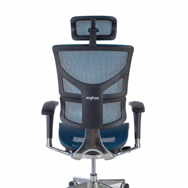 sedia ergonomica blu next2 con poggiatesta rete transpirante braccioli regolabili 4d supporto lombare poggiatesta 6