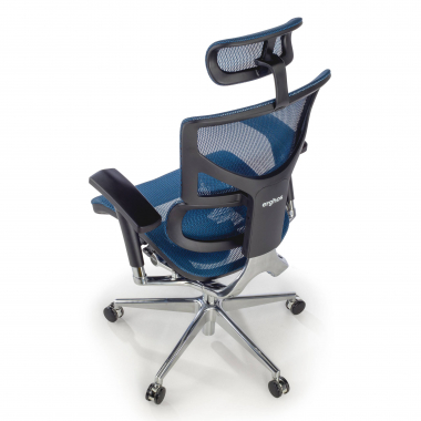 sedia ergonomica blu next2 con poggiatesta rete transpirante braccioli regolabili 4d supporto lombare poggiatesta 9