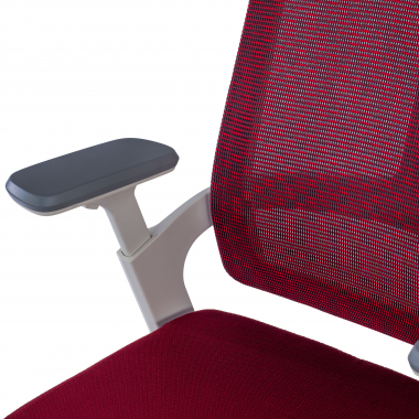 sedia da ufficio economica bianco rosso struttura bianca rete transpirante braccioli regolabili 4d supporto lombare poggiatesta 10