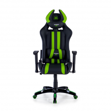 sedia gaming verde spider ecopelle braccioli mobili cuscino lombare e cervicale poggiatesta 4