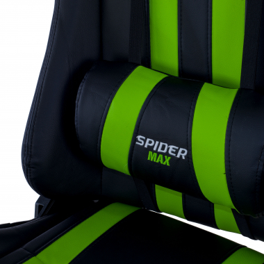 sedia gaming verde spider ecopelle braccioli mobili cuscino lombare e cervicale poggiatesta 7