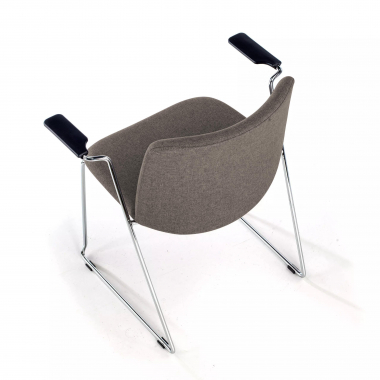 sedia da conferenza grigio con bracci tessuto braccioli fissi 9