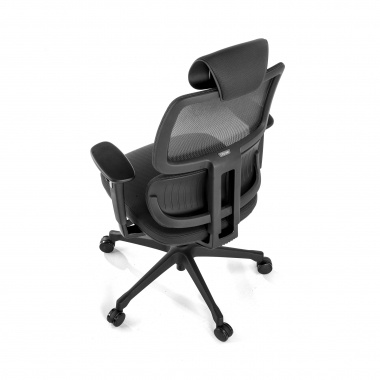 sedia ergonomica nero bjorg rete transpirante braccioli regolabili 3d supporto lombare poggiatesta 8