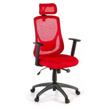 sedia da ufficio rosso lake rete transpirante braccioli regolabili 1d supporto lombare poggiatesta 1